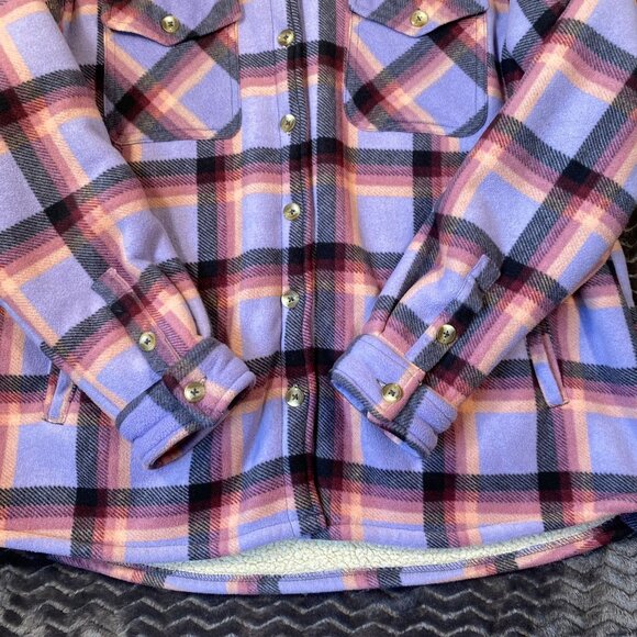 Sage collective  Plaid Button-Up Sherpa-Lined Jacket ,womens size L/G - Picture 3 of 9